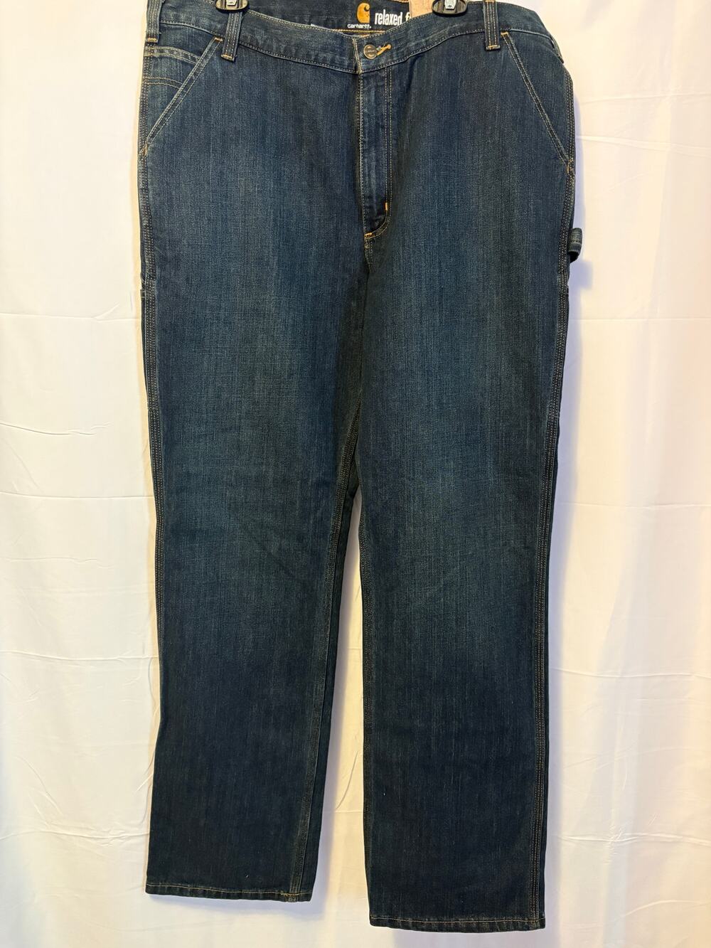 Carhartt Relaxed Fit Utility Denim Dungaree Jeans Blue Sz 40 x 34